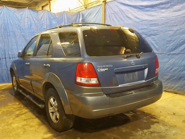 KNDJC733545212136 - 2004 KIA SORENTO EX BLUE photo 3