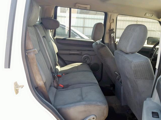1J8HH48K06C349250 - 2006 JEEP COMMANDER WHITE photo 6