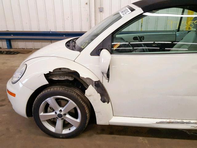 3VWFG31YX7M410420 - 2007 VOLKSWAGEN NEW BEETLE WHITE photo 9