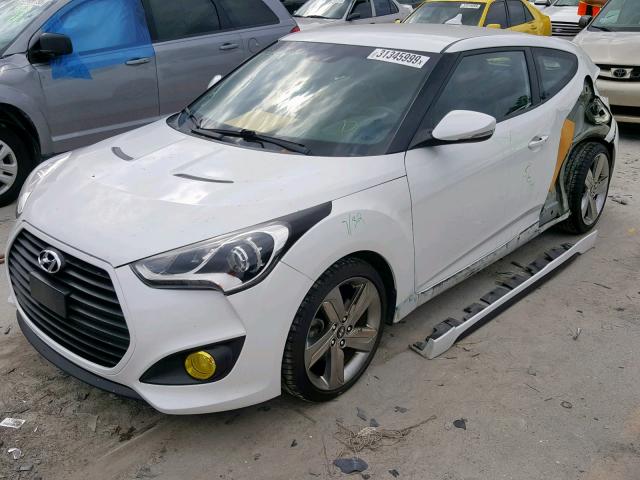 KMHTC6AE5EU191038 - 2014 HYUNDAI VELOSTER T WHITE photo 2