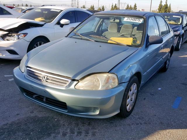 2HGEJ6616YH502834 - 2000 HONDA CIVIC BASE BLUE photo 2