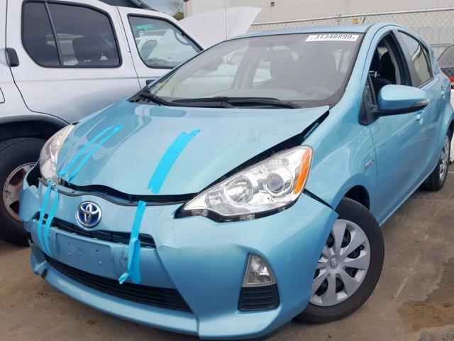 JTDKDTB39D1048960 - 2013 TOYOTA PRIUS C BLUE photo 2