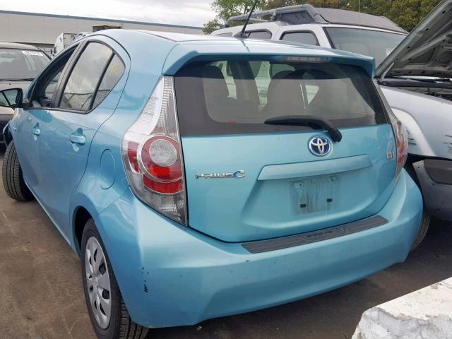 JTDKDTB39D1048960 - 2013 TOYOTA PRIUS C BLUE photo 3