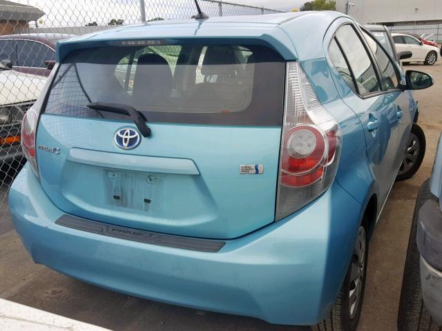 JTDKDTB39D1048960 - 2013 TOYOTA PRIUS C BLUE photo 4