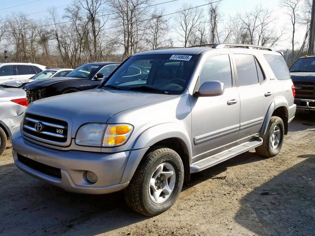 5TDBT48A31S019466 - 2001 TOYOTA SEQUOIA LI GRAY photo 2