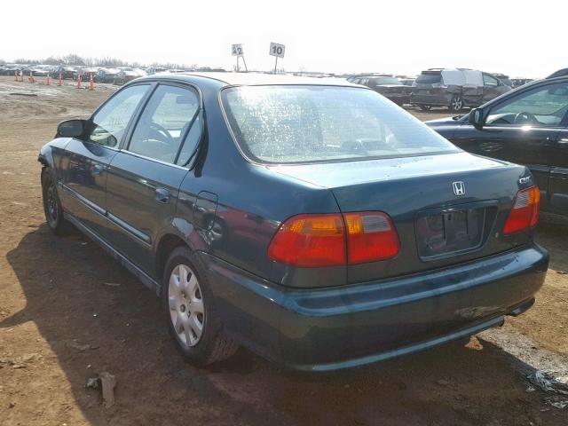 2HGEJ6619XH579888 - 1999 HONDA CIVIC BASE GREEN photo 3