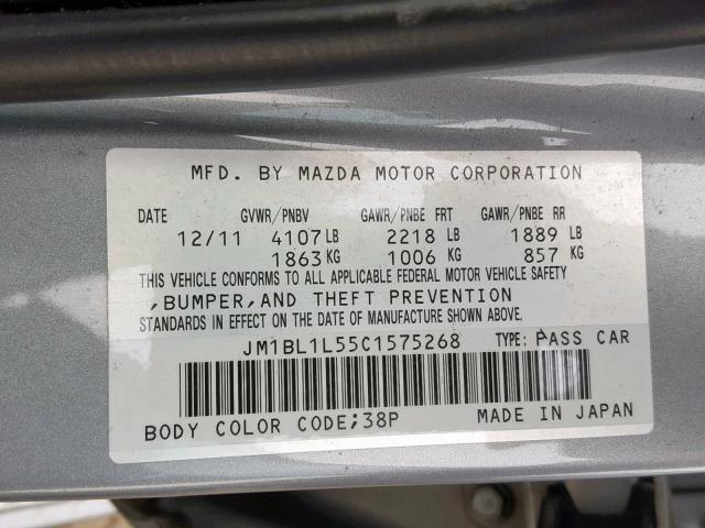 JM1BL1L55C1575268 - 2012 MAZDA 3 S SILVER photo 10