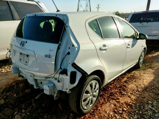 JTDKDTB30C1522762 - 2012 TOYOTA PRIUS C WHITE photo 4