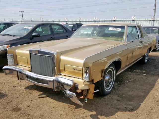 9Y81S745988 - 1979 LINCOLN CONTINENTA GOLD photo 2