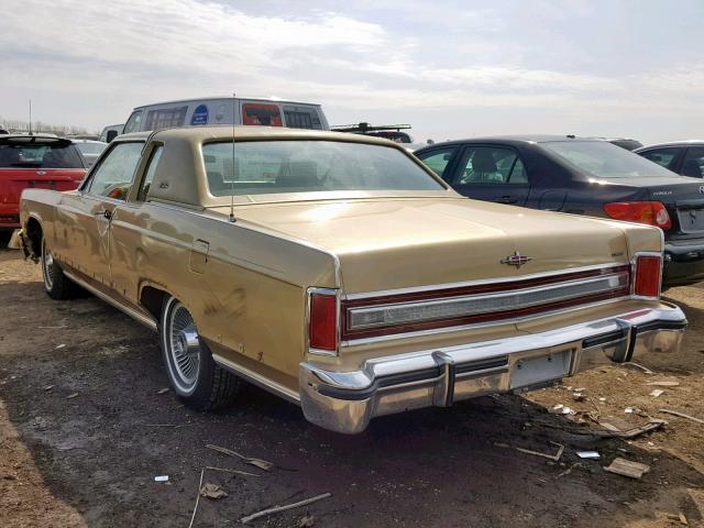 9Y81S745988 - 1979 LINCOLN CONTINENTA GOLD photo 3