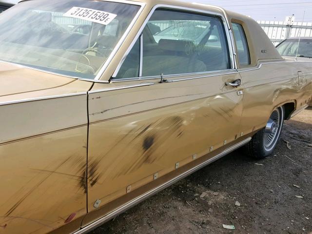 9Y81S745988 - 1979 LINCOLN CONTINENTA GOLD photo 9