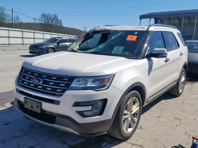 1FM5K7F8XHGE08381 - 2017 FORD EXPLORER L WHITE photo 2