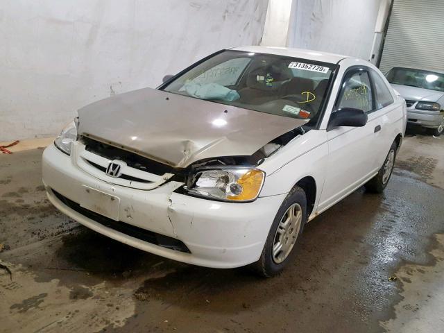 1HGEM212X1L118158 - 2001 HONDA CIVIC DX WHITE photo 2