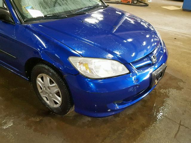 2HGES16334H621274 - 2004 HONDA CIVIC DX V BLUE photo 9