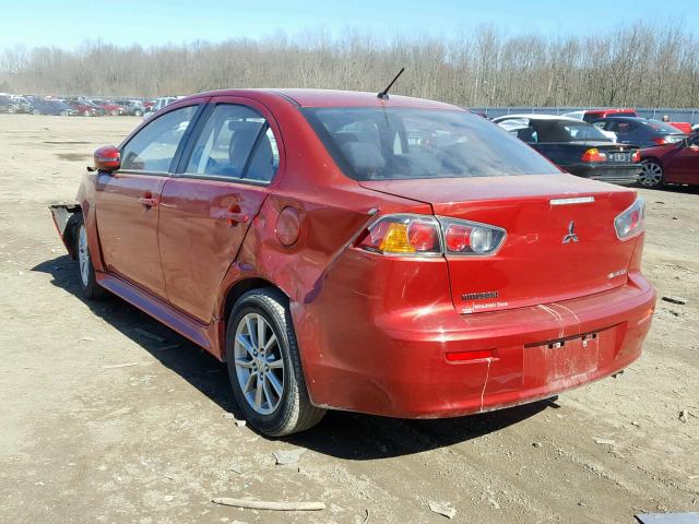 JA32U2FU1GU001405 - 2016 MITSUBISHI LANCER ES RED photo 3