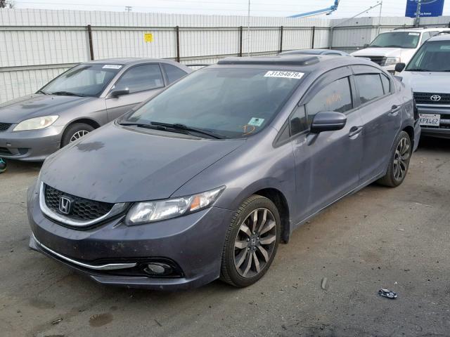 2HGFB2F93EH502608 - 2014 HONDA CIVIC EXL GRAY photo 2