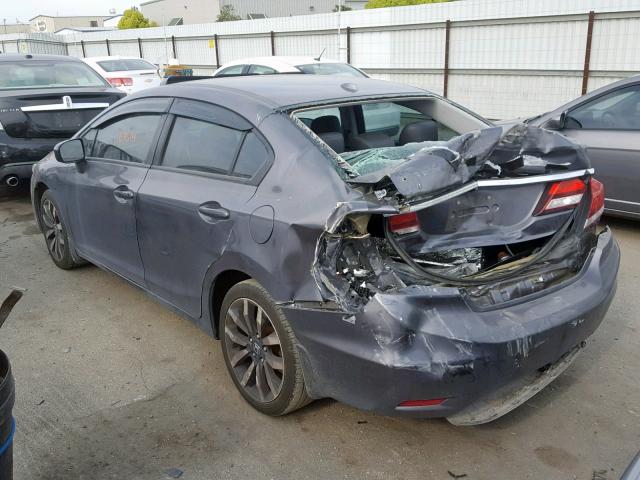 2HGFB2F93EH502608 - 2014 HONDA CIVIC EXL GRAY photo 3