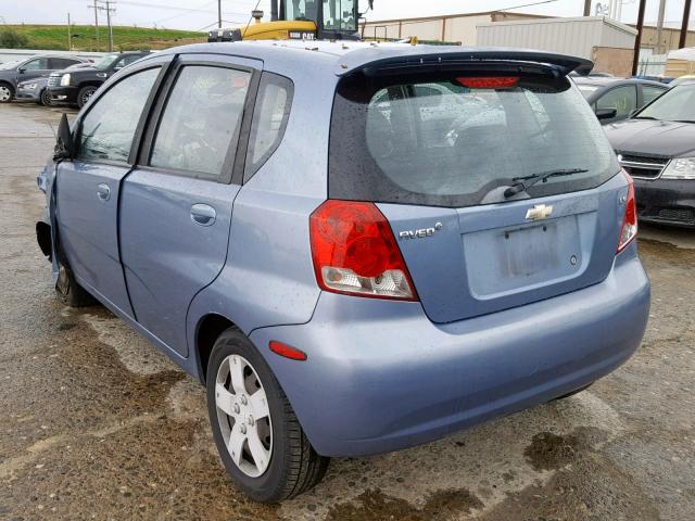 KL1TD66607B754182 - 2007 CHEVROLET AVEO BASE ლურჯი ფოტო 3