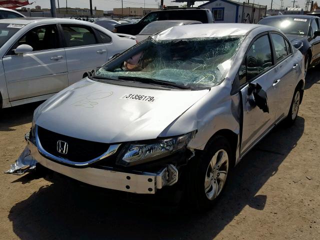 19XFB2F52FE275601 - 2015 HONDA CIVIC LX SILVER photo 2