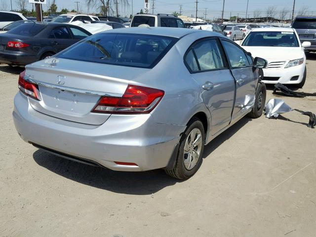 19XFB2F52FE275601 - 2015 HONDA CIVIC LX SILVER photo 4