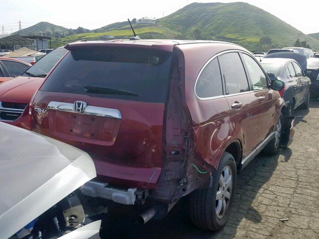 JHLRE38757C007758 - 2007 HONDA CR-V EXL BURGUNDY photo 4