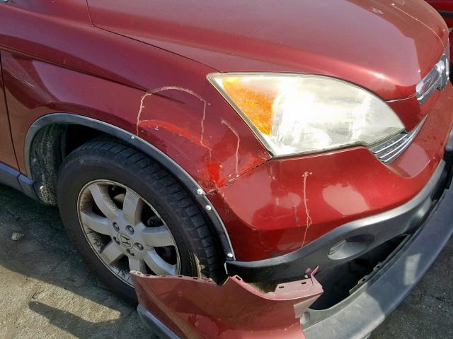 JHLRE38757C007758 - 2007 HONDA CR-V EXL BURGUNDY photo 9