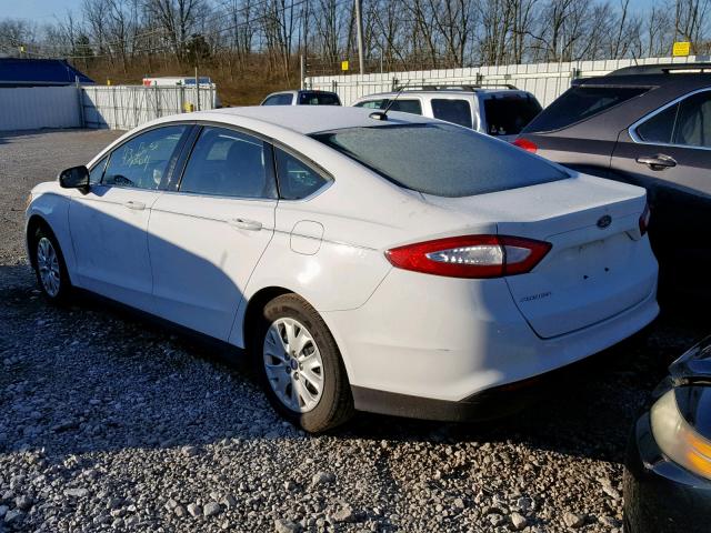 1FA6P0G70E5388467 - 2014 FORD FUSION S WHITE photo 3