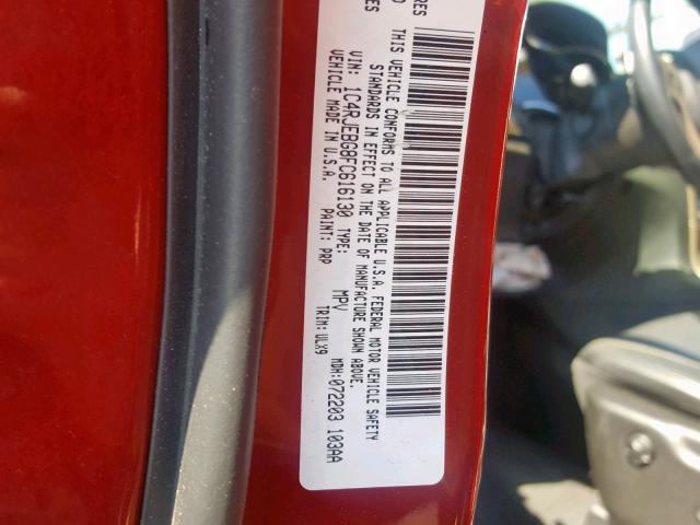 1C4RJEBG8FC616130 - 2015 JEEP GRAND CHER RED photo 10