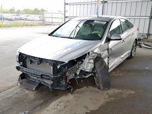 5NPE34AF3GH397014 - 2016 HYUNDAI SONATA SPO SILVER photo 2