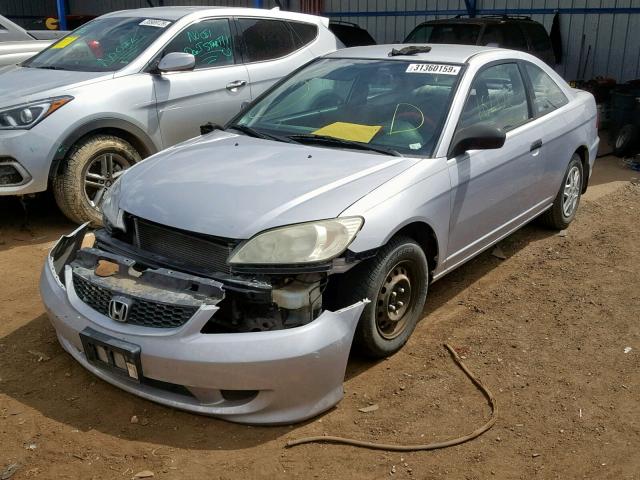 1HGEM22165L067110 - 2005 HONDA CIVIC DX V SILVER photo 2