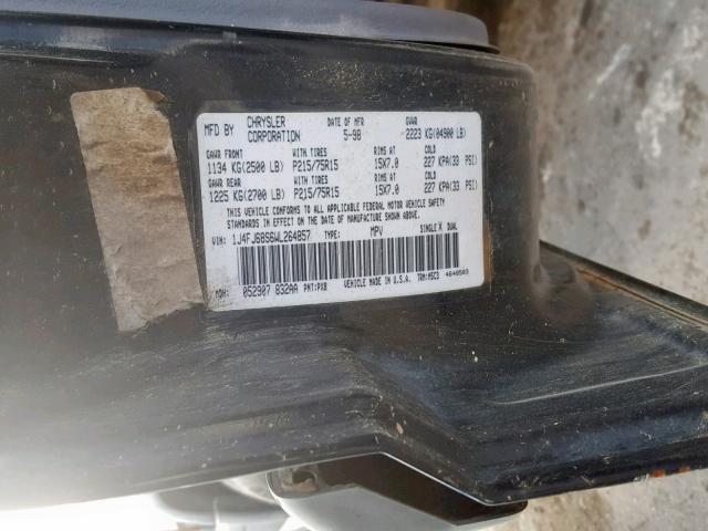 1J4FJ68S6WL264857 - 1998 JEEP CHEROKEE S BLACK photo 10