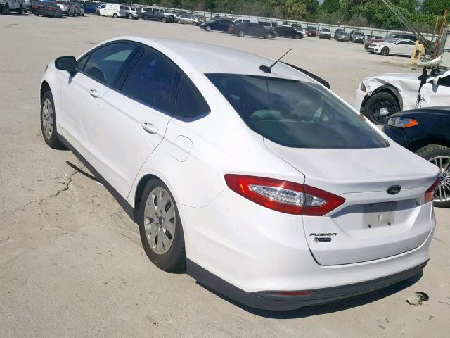 3FA6P0G70DR105884 - 2013 FORD FUSION S WHITE photo 3