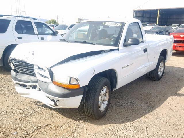 1B7FL36X02S587623 - 2002 DODGE DAKOTA SPO WHITE photo 2