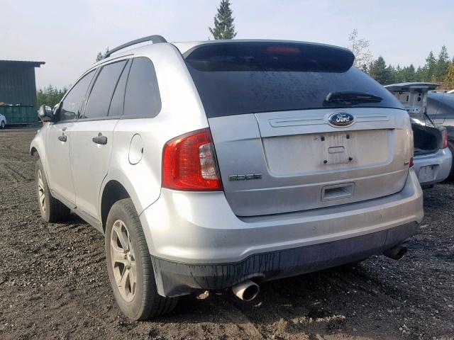 2FMDK4GC2EBB66508 - 2014 FORD EDGE SE SILVER photo 3