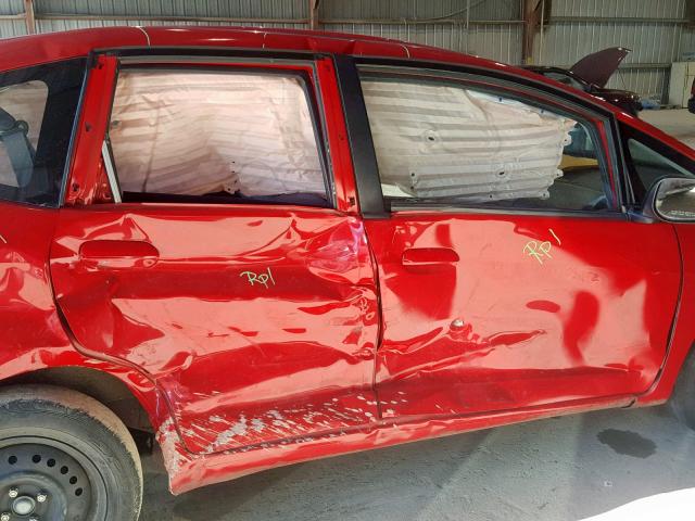 JHMGE8H31BS008496 - 2011 HONDA FIT RED photo 9