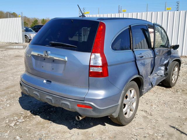 JHLRE48767C039088 - 2007 HONDA CR-V EXL BLUE photo 4