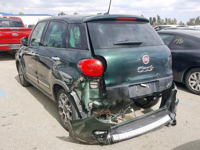 ZFBCFADH1EZ005327 - 2014 FIAT 500L TREKK GREEN photo 3