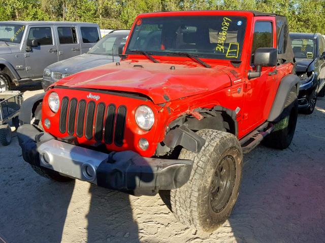 1C4AJWAG6FL569877 - 2015 JEEP WRANGLER S RED photo 2