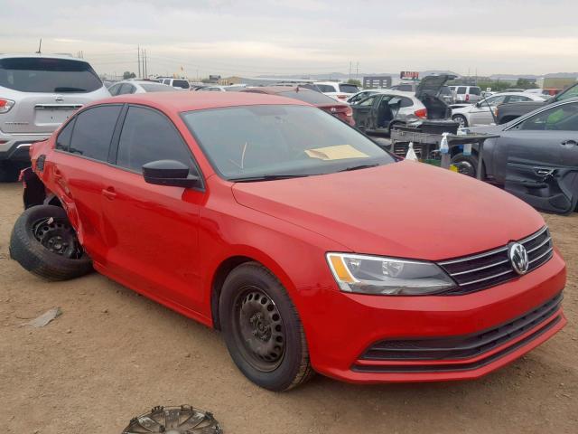 3VW1K7AJ5FM311988 - 2015 VOLKSWAGEN JETTA BASE Կարմիր լուսանկար 1