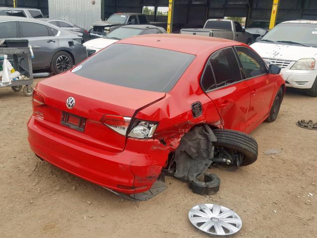 3VW1K7AJ5FM311988 - 2015 VOLKSWAGEN JETTA BASE Կարմիր լուսանկար 4