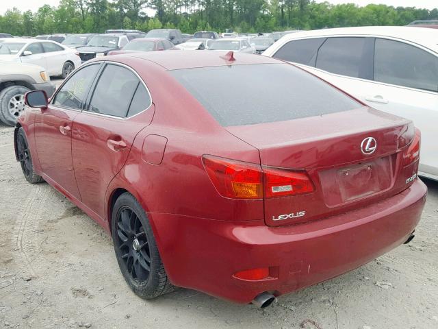 JTHBK262585079377 - 2008 LEXUS IS 250 RED photo 3