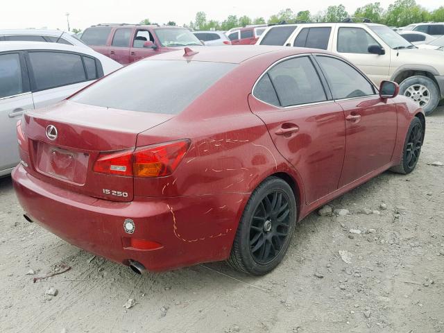 JTHBK262585079377 - 2008 LEXUS IS 250 RED photo 4