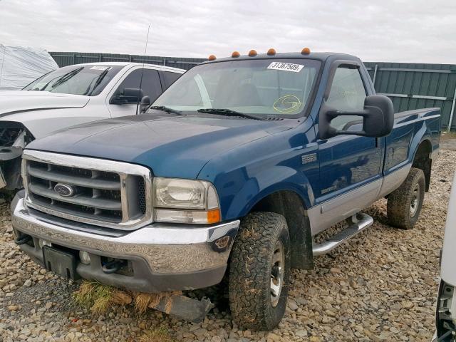 1FTSF31F52EB88578 - 2002 FORD F350 SRW S BLUE photo 2