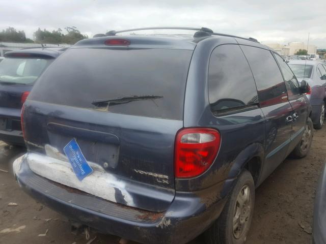 1C4GJ45392B629205 - 2002 CHRYSLER VOYAGER LX BLUE photo 4