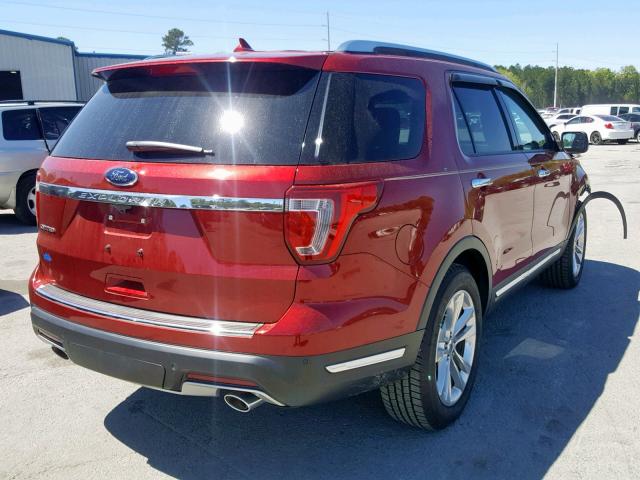 1FM5K7F83JGA12203 - 2018 FORD EXPLORER L RED photo 4