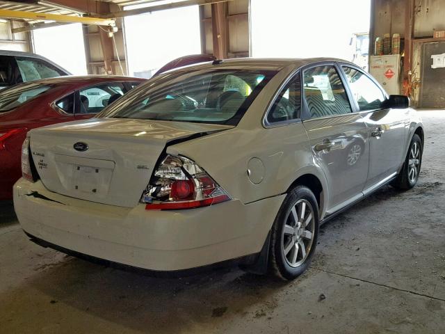 1FAHP24W89G106439 - 2009 FORD TAURUS SEL WHITE photo 4