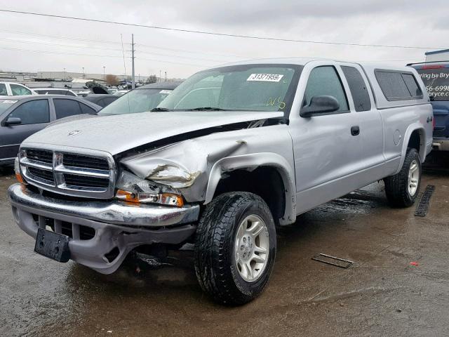 1D7HG42N63S205058 - 2003 DODGE DAKOTA SLT SILVER photo 2