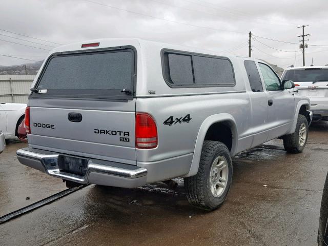 1D7HG42N63S205058 - 2003 DODGE DAKOTA SLT SILVER photo 4