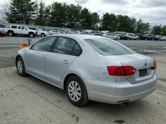 3VW1K7AJ8EM401358 - 2014 VOLKSWAGEN JETTA BASE SILVER photo 3