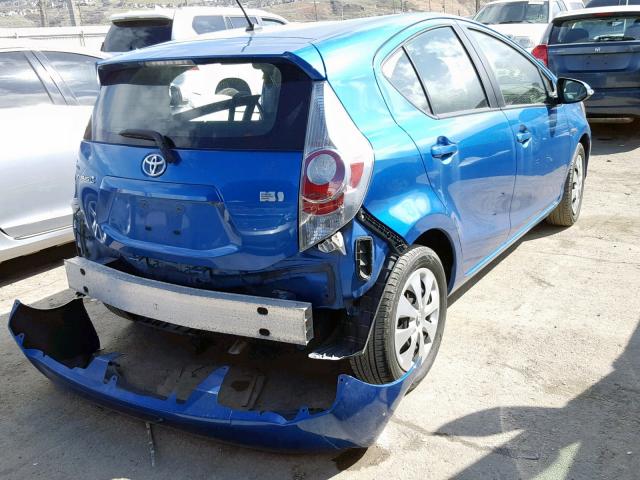 JTDKDTB38E1072166 - 2014 TOYOTA PRIUS C BLUE photo 4